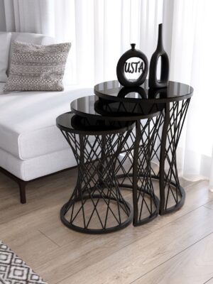 Hasır Telli Model Siyah Metal Zigon Siyah Cam